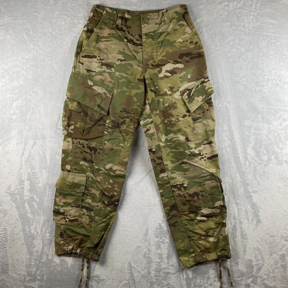 US Army Pants Mens Small Camo Cargo Combat Camoflauge Parachute Uniform Military